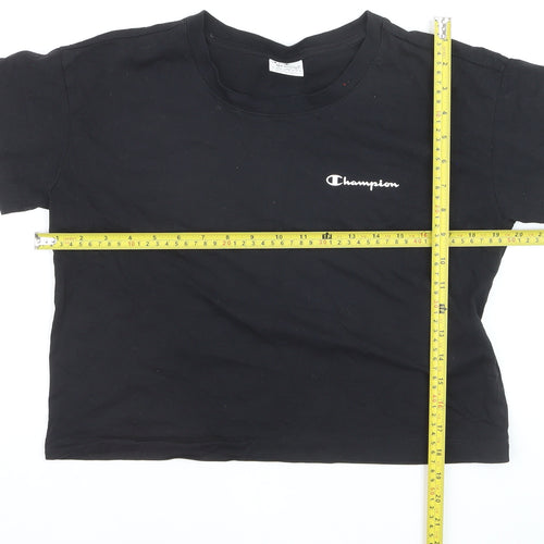 Champion Women’s Black Cropped Cotton T-Shirt Size M