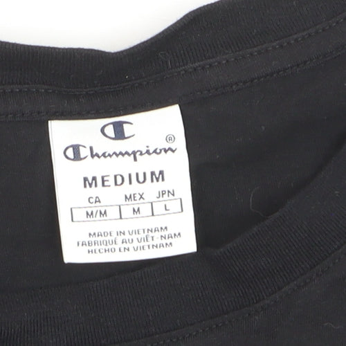 Champion Women’s Black Cropped Cotton T-Shirt Size M