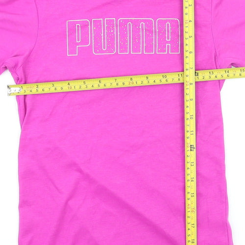 Puma Girls Pink 11-12 Years Crew Neck Short Sleeve Training T-Shirt