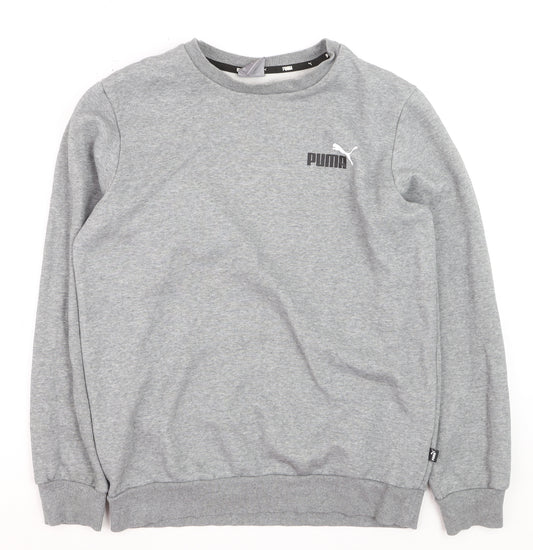 Puma Men's Grey Crew Neck Pullover Sweatshirt Size L