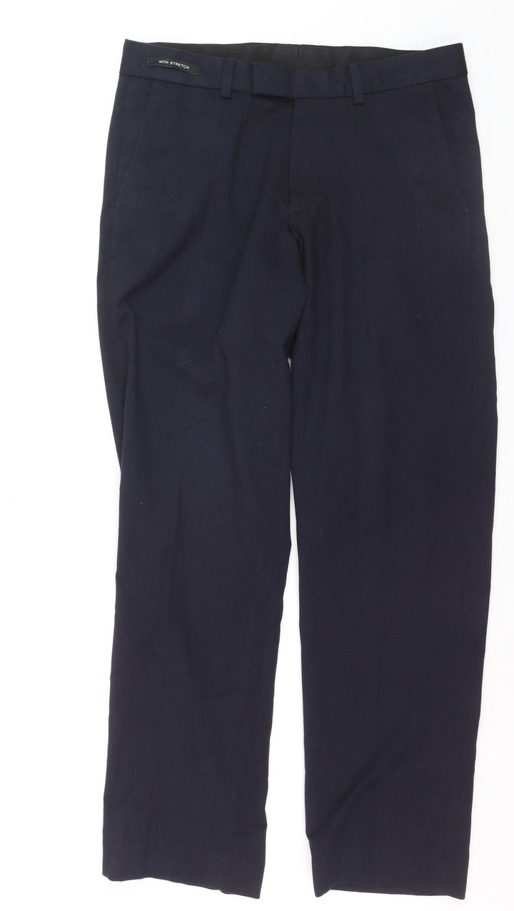 Dunnes Stores Men's Navy Blue Regular Fit Dress Pants 32W 31L