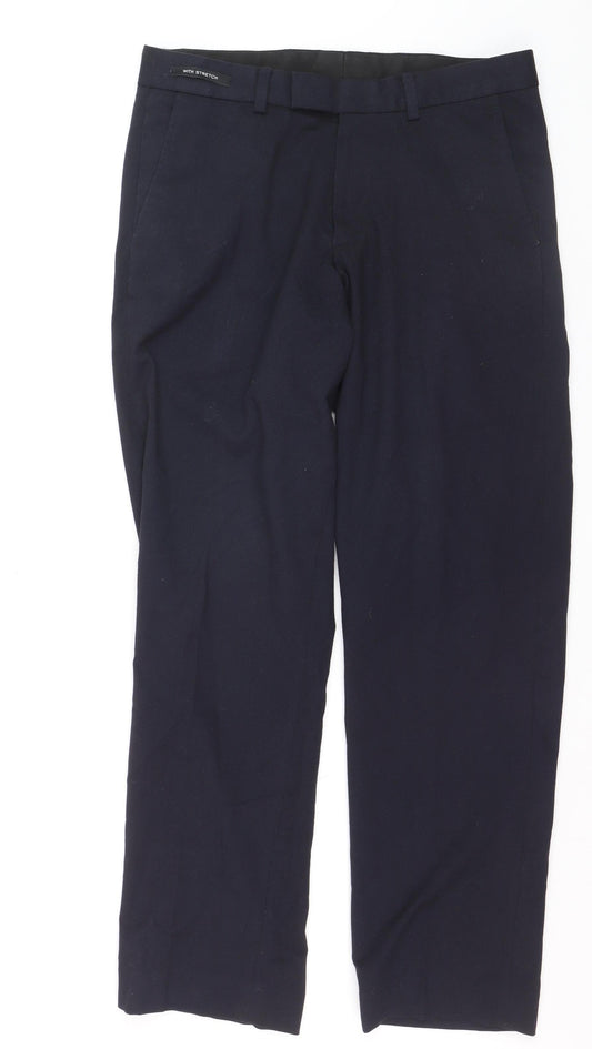 Dunnes Stores Men's Navy Blue Regular Fit Dress Pants 32W 31L