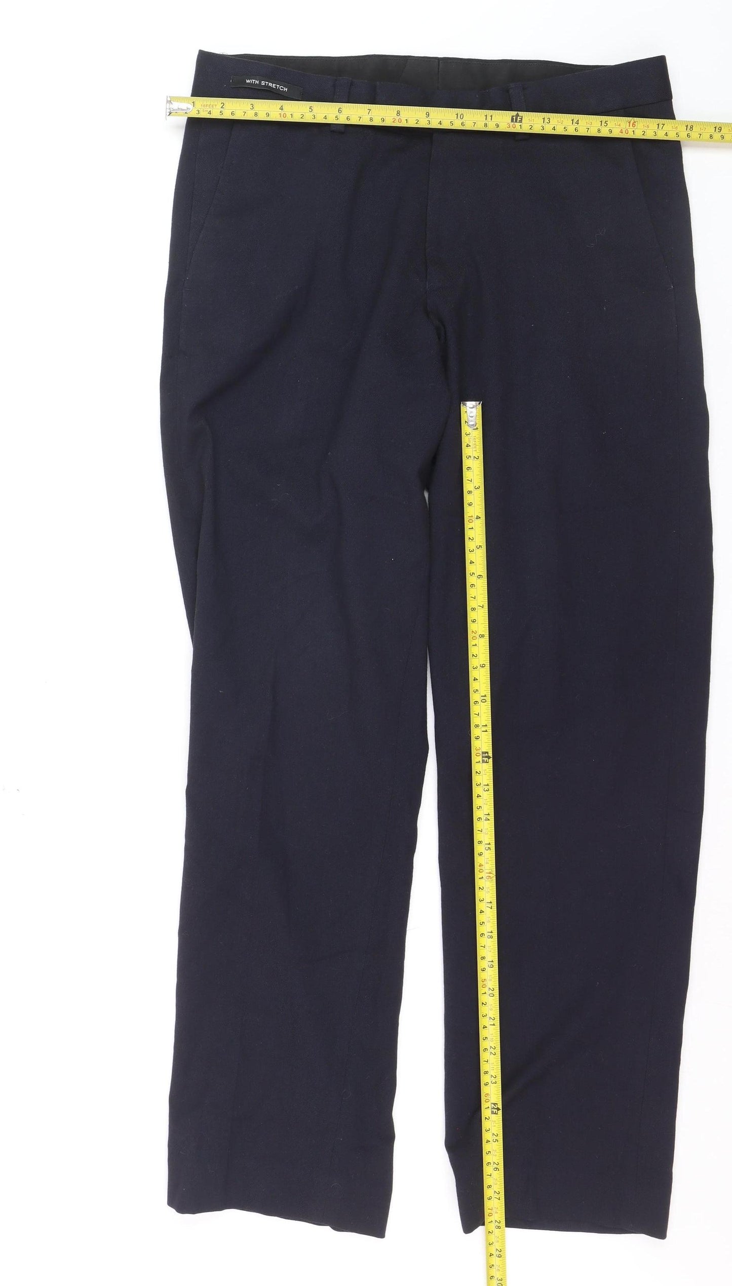 Dunnes Stores Men's Navy Blue Regular Fit Dress Pants 32W 31L