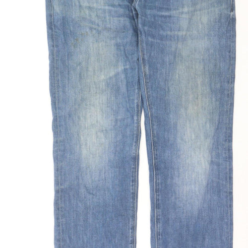 Hugo Boss Maine Men's Blue Regular Fit Straight Jeans 34W 32L