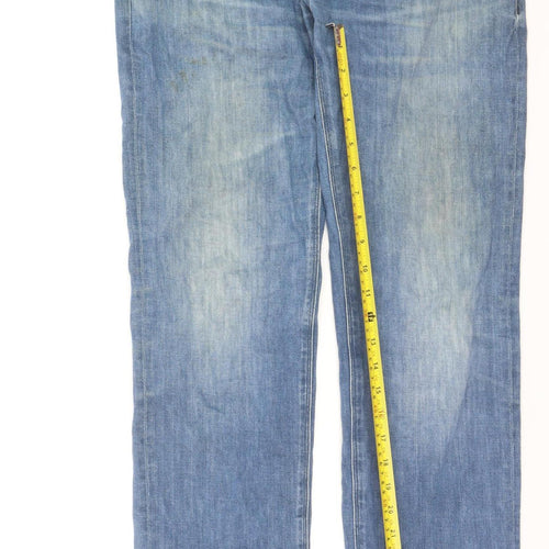 Hugo Boss Maine Men's Blue Regular Fit Straight Jeans 34W 32L