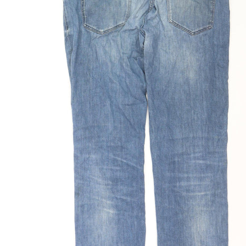 Hugo Boss Maine Men's Blue Regular Fit Straight Jeans 34W 32L