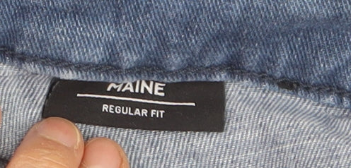 Hugo Boss Maine Men's Blue Regular Fit Straight Jeans 34W 32L