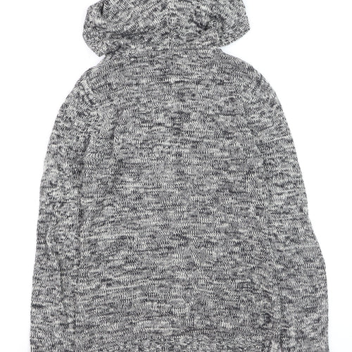 Roxy Women Grey Knit Hooded Pullover Jumper Size M
