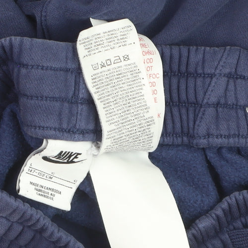 Nike Boys Blue Jogger Trousers 12-13 Years Elastic Waist Fleece Activewear