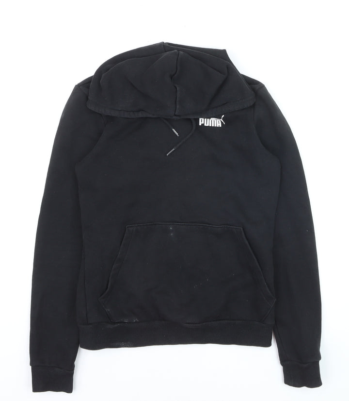 Puma Men’s Black Pullover Hoodie S Regular Fit Fleece Sweatshirt