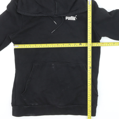 Puma Men’s Black Pullover Hoodie S Regular Fit Fleece Sweatshirt