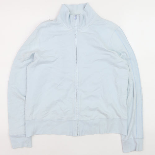 Marks and Spencer Women Blue Full Zip Cotton Jumper Size 14