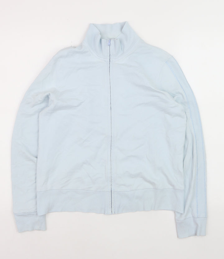 Marks and Spencer Women Blue Full Zip Cotton Jumper Size 14