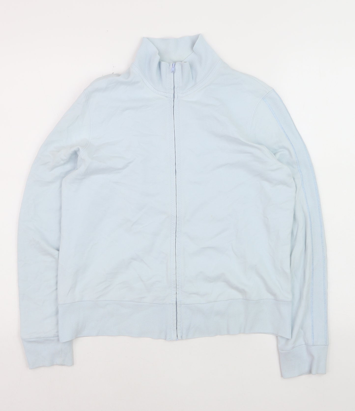 Marks and Spencer Women Blue Full Zip Cotton Jumper Size 14