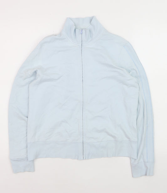 Marks and Spencer Women Blue Full Zip Cotton Jumper Size 14