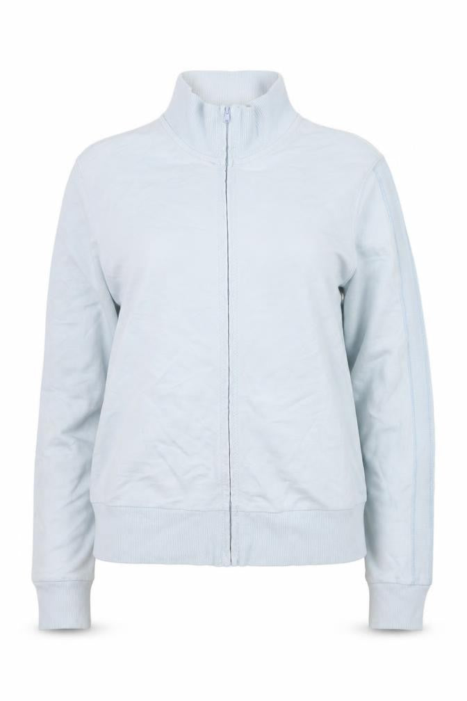 Front view of Marks & Spencer Women Blue Full Zip Cotton Jumper, size 14