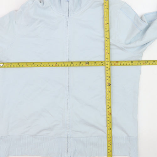 Marks and Spencer Women Blue Full Zip Cotton Jumper Size 14
