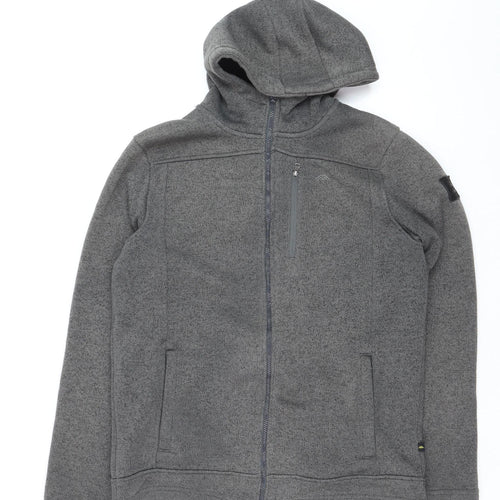 Möberg Men's Grey Hooded Full Zip Fleece Jacket Size L