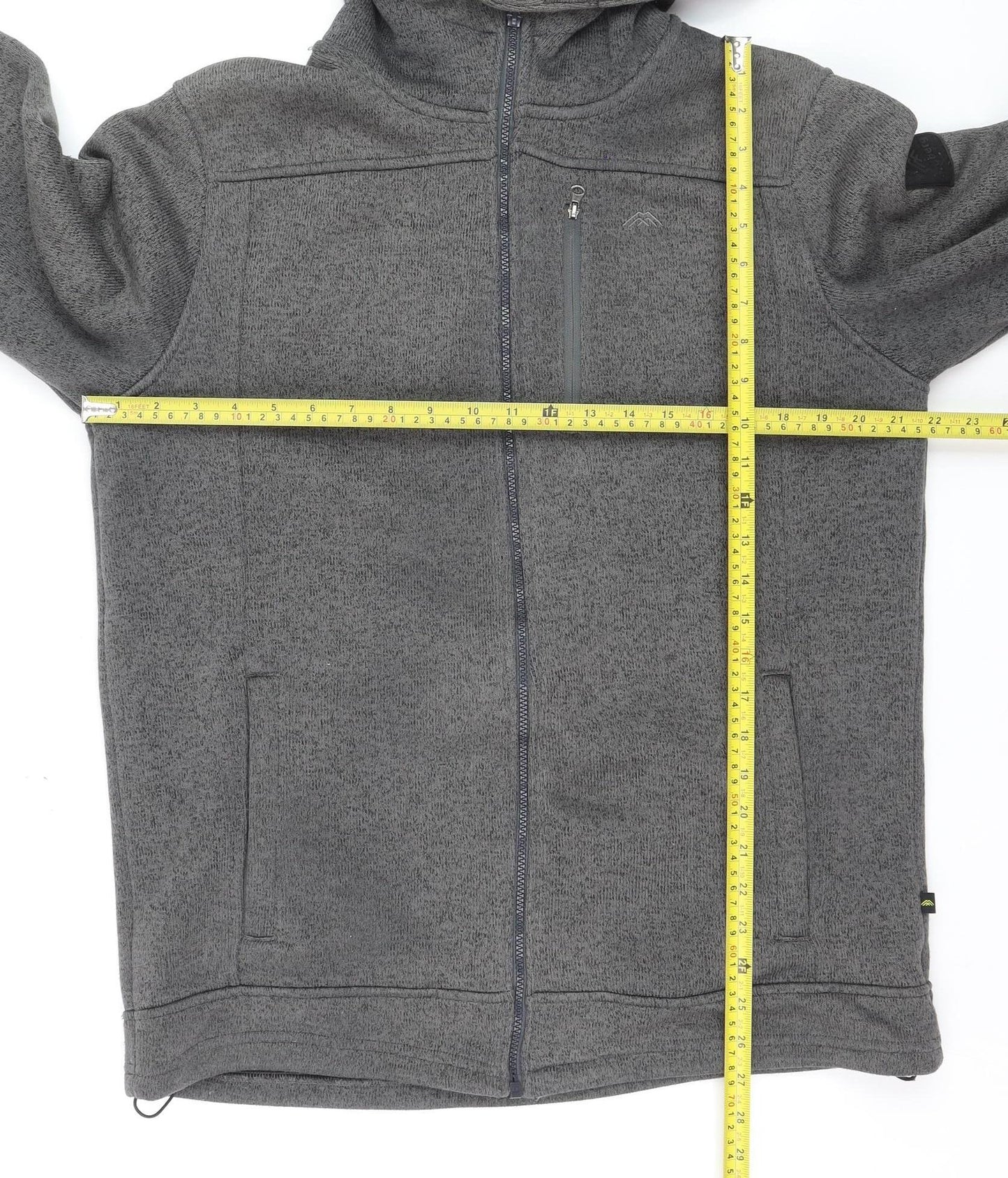 Möberg Men's Grey Hooded Full Zip Fleece Jacket Size L