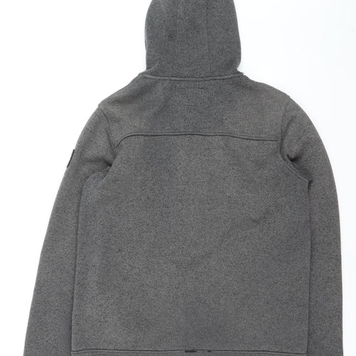 Möberg Men's Grey Hooded Full Zip Fleece Jacket Size L