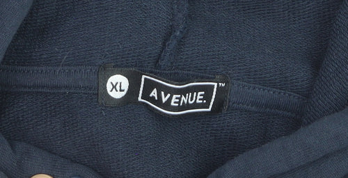 Avenue Men's Blue XL Pullover Hoodie with Striped Sleeves
