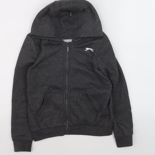 Slazenger Boys Grey Full Zip Fleece Hoodie 9-10 Years