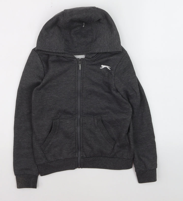 Slazenger Boys Grey Full Zip Fleece Hoodie 9-10 Years