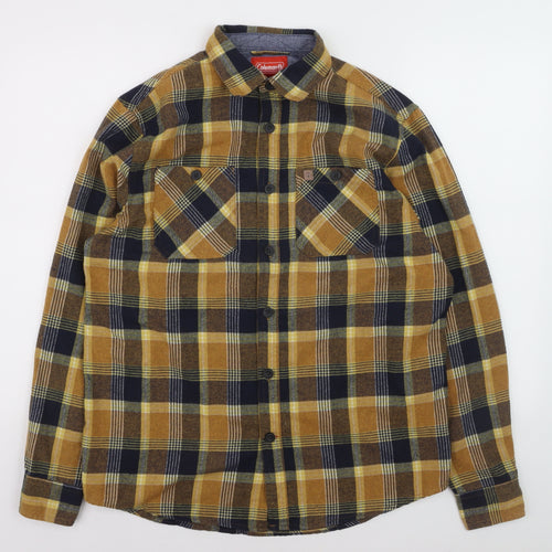 Coleman Men's Brown Plaid Flannel Button-Up Shirt Size M