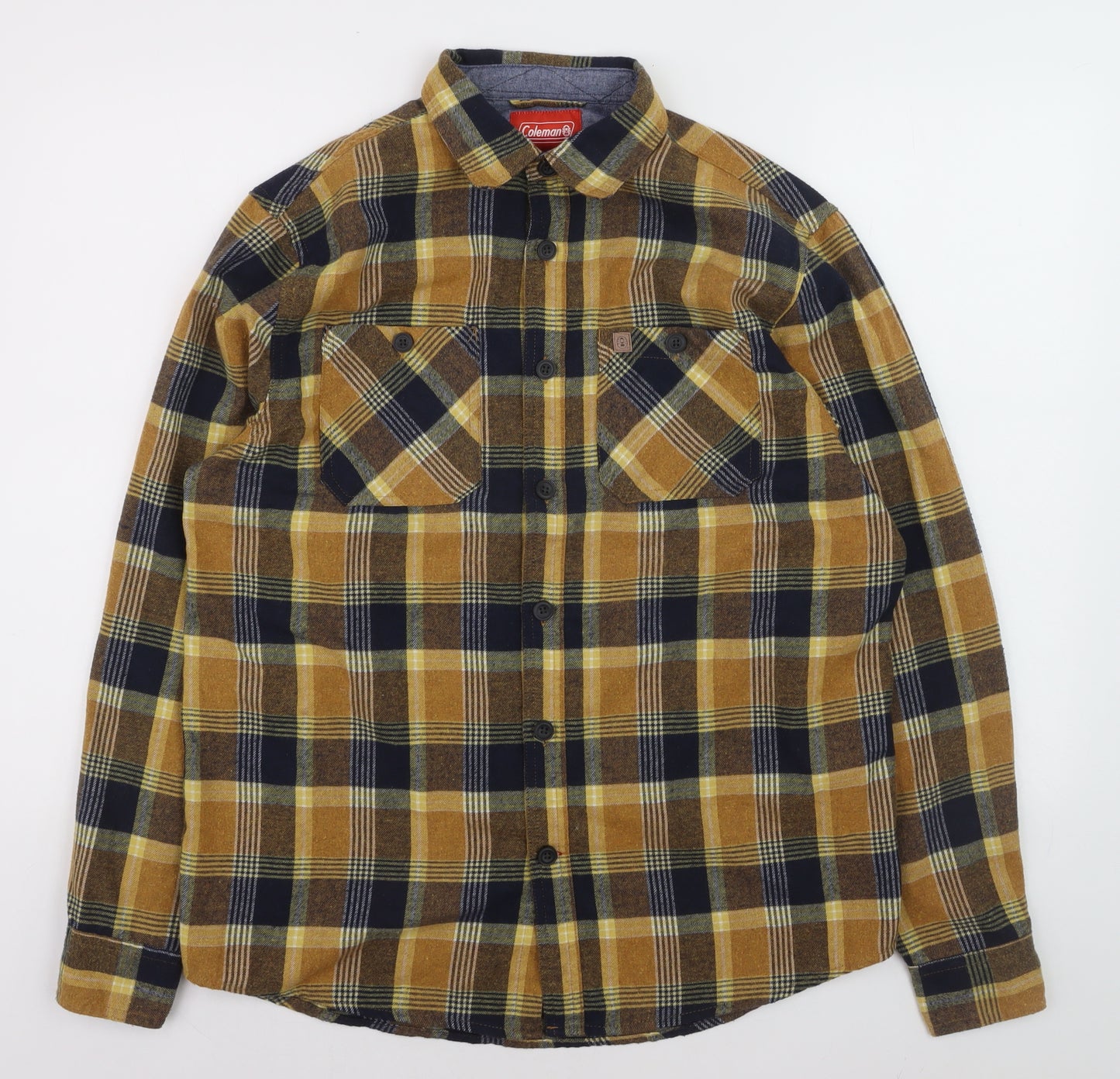 Coleman Men's Brown Plaid Flannel Button-Up Shirt Size M