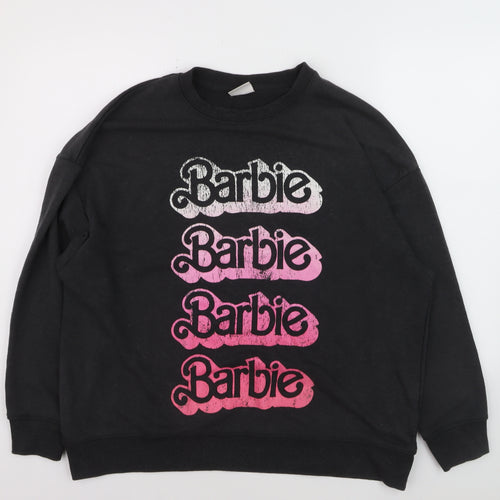 Primark Women Black Barbie Graphic Cotton Sweatshirt Size 12/14