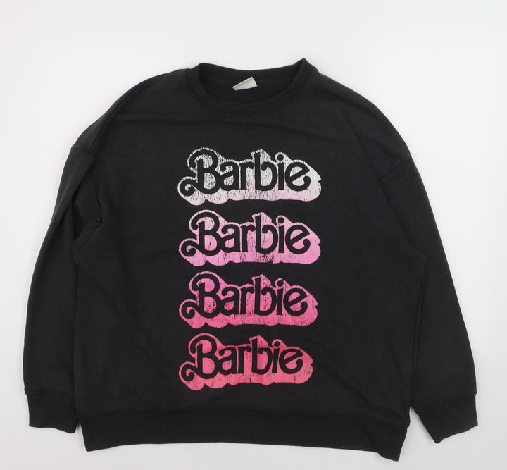 Primark Women Black Barbie Graphic Cotton Sweatshirt Size 12/14