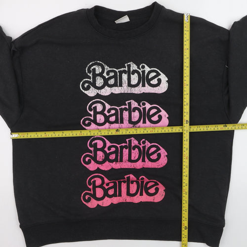 Primark Women Black Barbie Graphic Cotton Sweatshirt Size 12/14