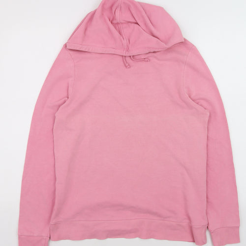 Marks and Spencer Women Pink Size 12 Pullover Hoodie Cotton Blend