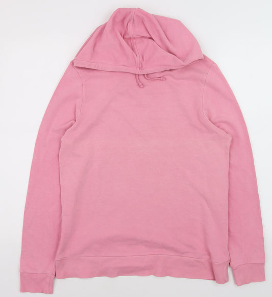 Marks and Spencer Women Pink Size 12 Pullover Hoodie Cotton Blend