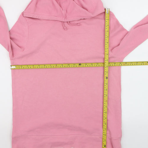 Marks and Spencer Women Pink Size 12 Pullover Hoodie Cotton Blend