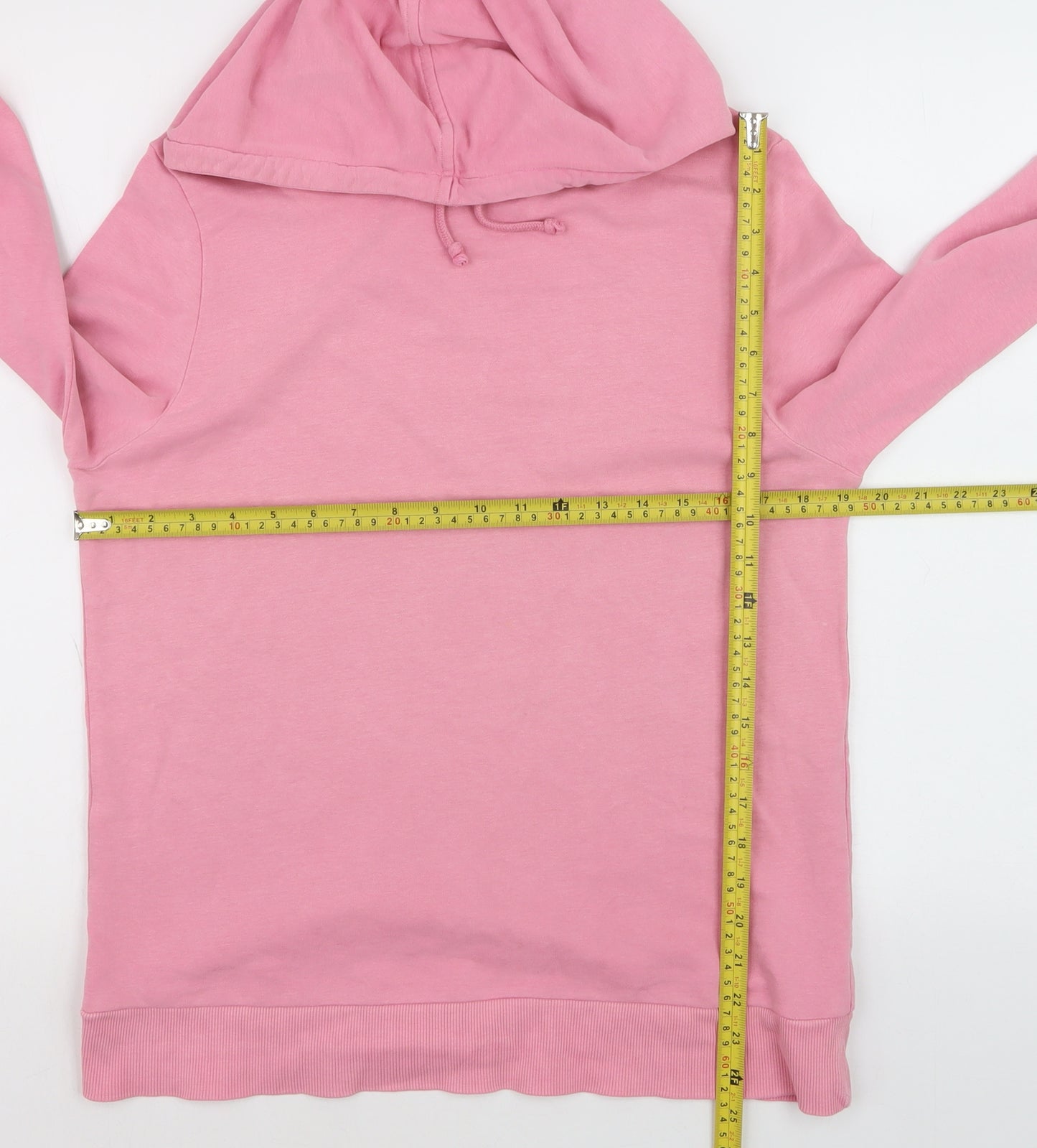 Marks and Spencer Women Pink Size 12 Pullover Hoodie Cotton Blend