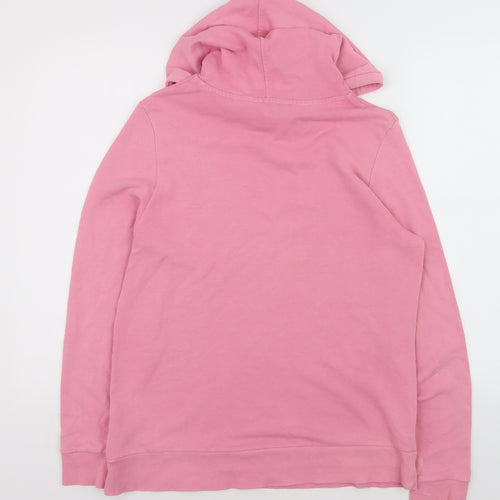 Marks and Spencer Women Pink Size 12 Pullover Hoodie Cotton Blend