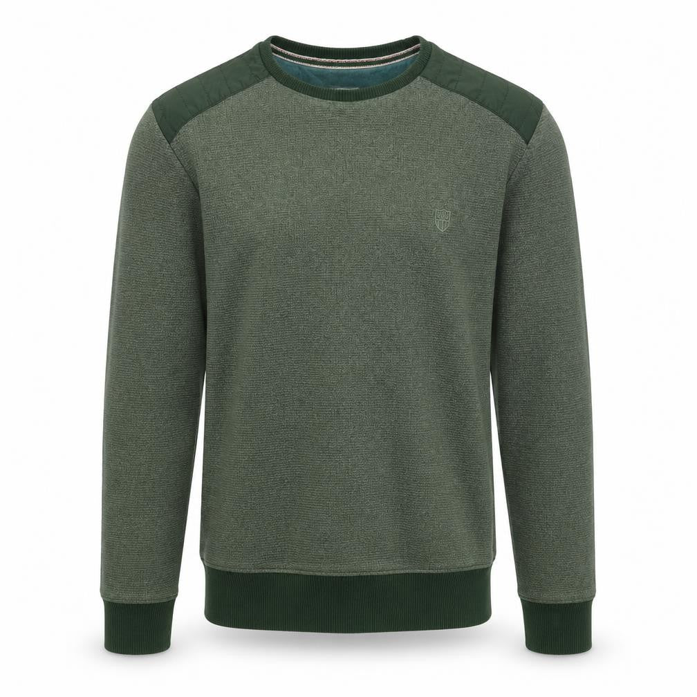 Front view of GAS Men's Green Cotton Blend Crew Neck jumper, size S