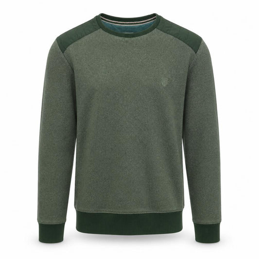 Front view of GAS Men's Green Cotton Blend Crew Neck jumper, size S