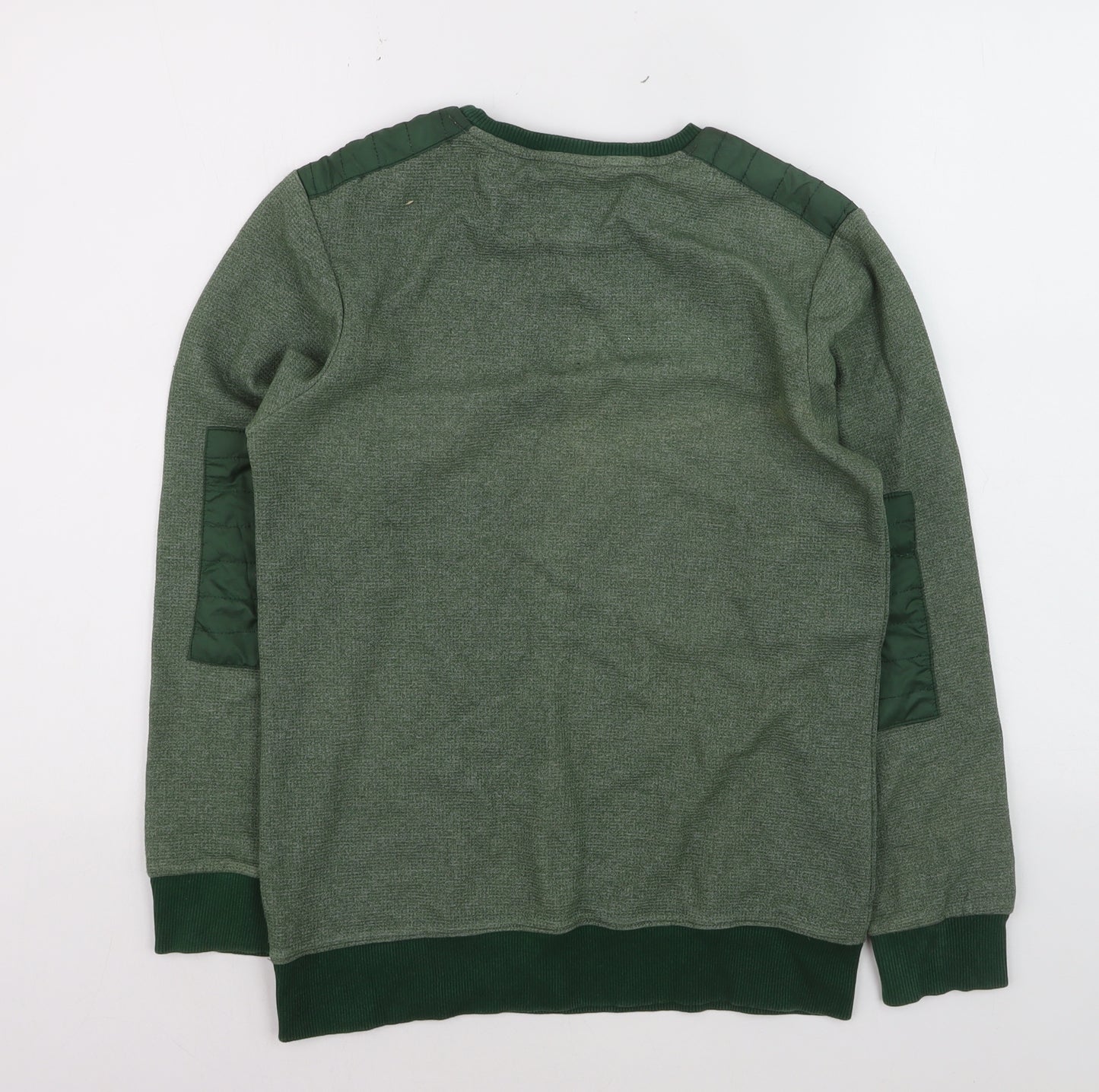 GAS Men's Green Cotton Blend Crew Neck Pullover Jumper Size S