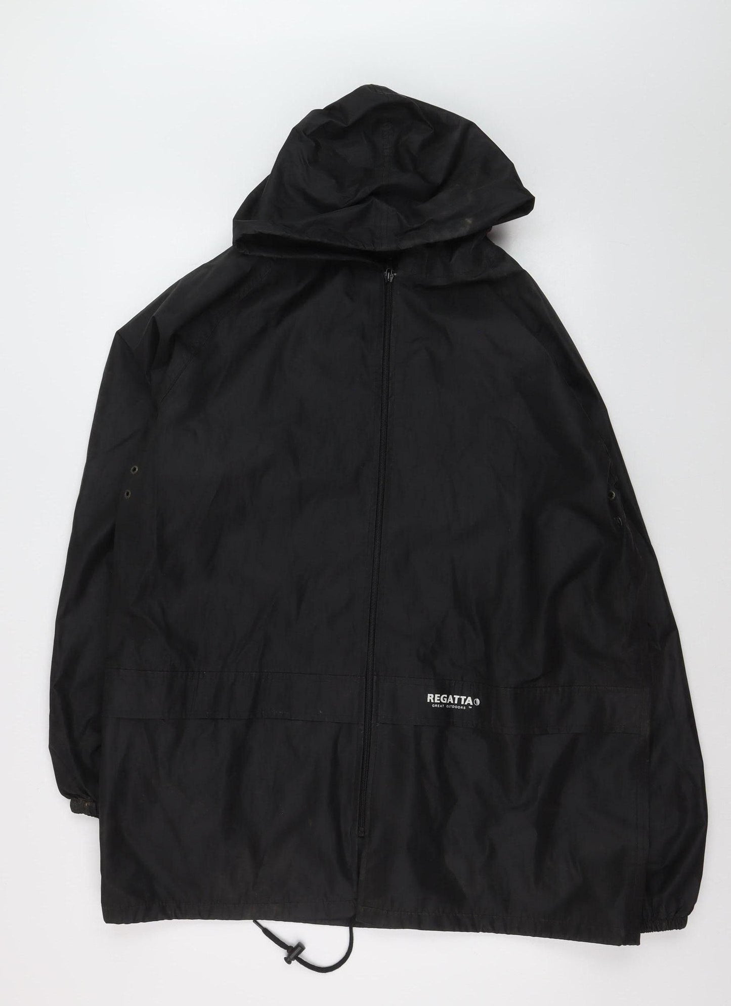 Regatta Men’s Black Waterproof Hooded Rain Jacket M 40in Outdoor