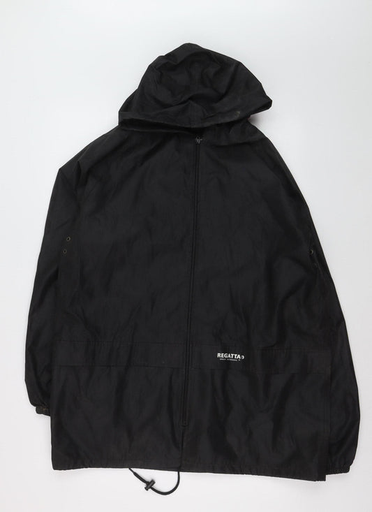Regatta Men’s Black Waterproof Hooded Rain Jacket M 40in Outdoor