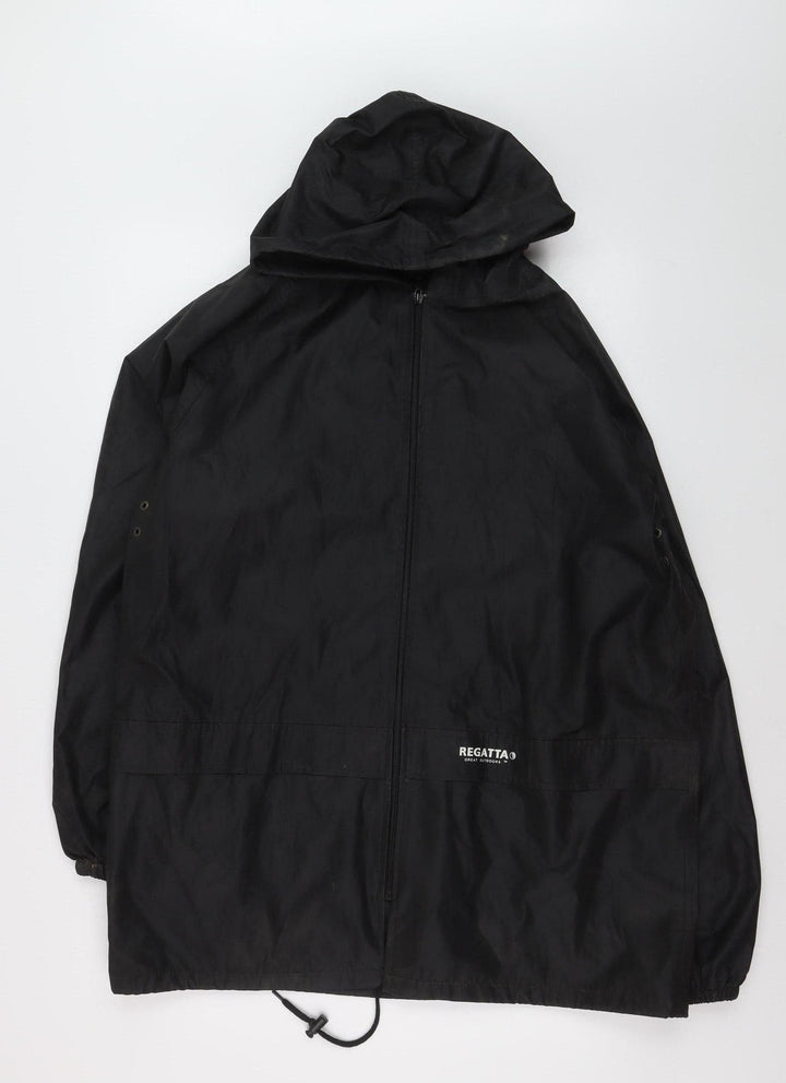 Regatta Men’s Black Waterproof Hooded Rain Jacket M 40in Outdoor