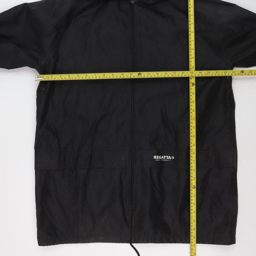 Regatta Men’s Black Waterproof Hooded Rain Jacket M 40in Outdoor