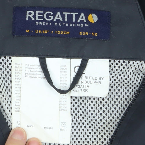 Regatta Men’s Black Waterproof Hooded Rain Jacket M 40in Outdoor