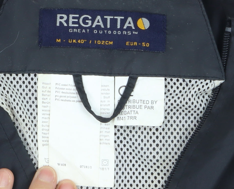 Regatta Men’s Black Waterproof Hooded Rain Jacket M 40in Outdoor