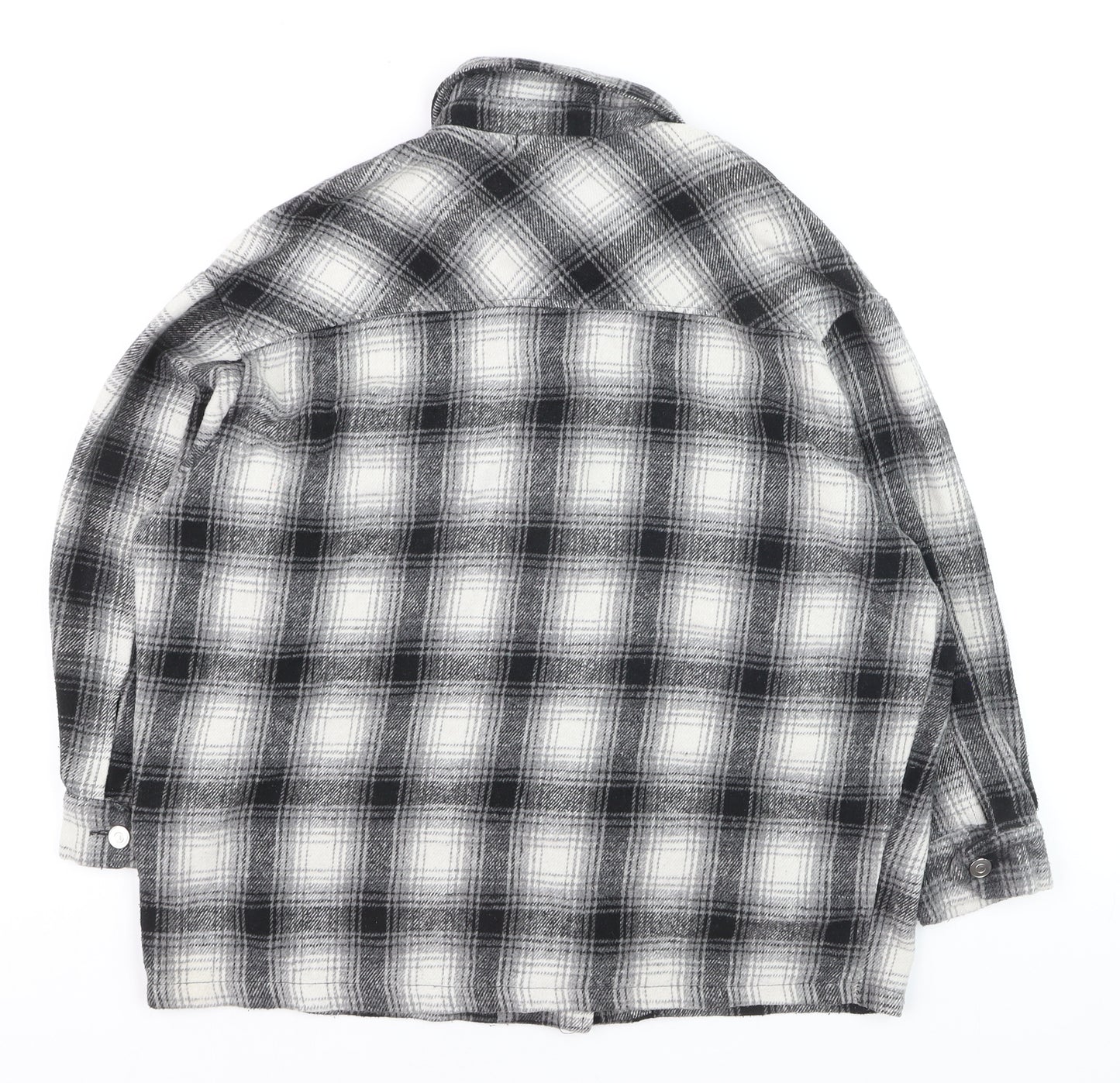 Olivier Vente Womens Grey Check Flannel Cardigan S Relaxed Fit