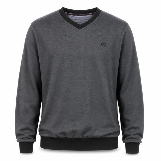 Galvini Mens Grey XL V-Neck Pullover Jumper Casual Knitwear