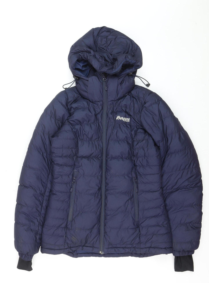 Bergans of Norway Womens Blue XS Puffer Jacket Hooded Down Winter Coat