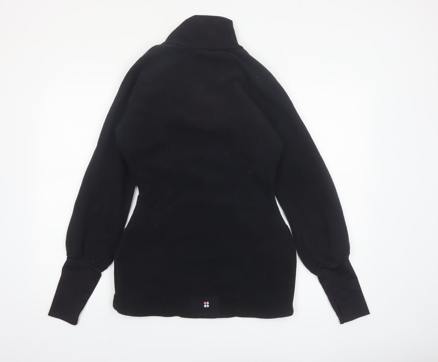 Sweaty Betty Women Black S Slim Fit Full Zip Fleece Jacket